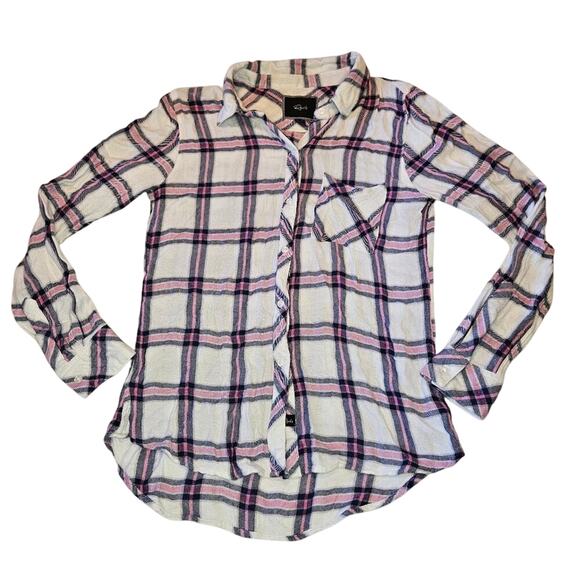 2/$30 Rails Hunter Shirt White with Pink and Blue Plaid Button-down Size XS - Picture 1 of 13